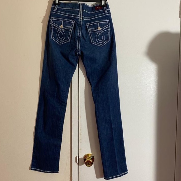 U - 51 Straight Leg Distressed Embroidered Jeans - Size 5/6 - Picture 4 of 8